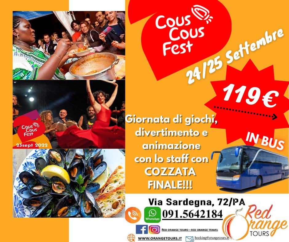 🥘🥤𝗖𝗢𝗨𝗦 𝗖𝗢𝗨𝗦 Fest... 𝗦𝗔𝗡 𝗩𝗜𝗧𝗢 𝗟𝗢 𝗖𝗔𝗣𝗢 👉119,00€ IN BUS 📆24/25 Settembre